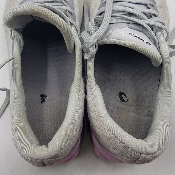 Asics Dynablast Women 8.5 Gray Purple Running Shoes Lace Up Low Top 1012A701 - Picture 8 of 13